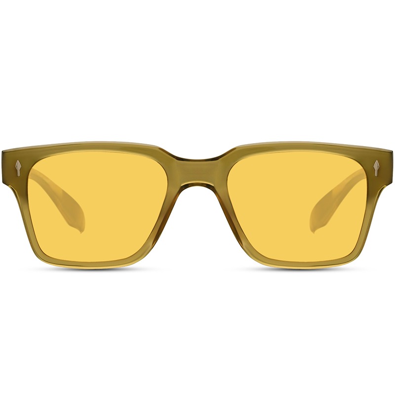 🍃Sustainable sunglasses - Vénissieux | Olive frame & yellow lenses
